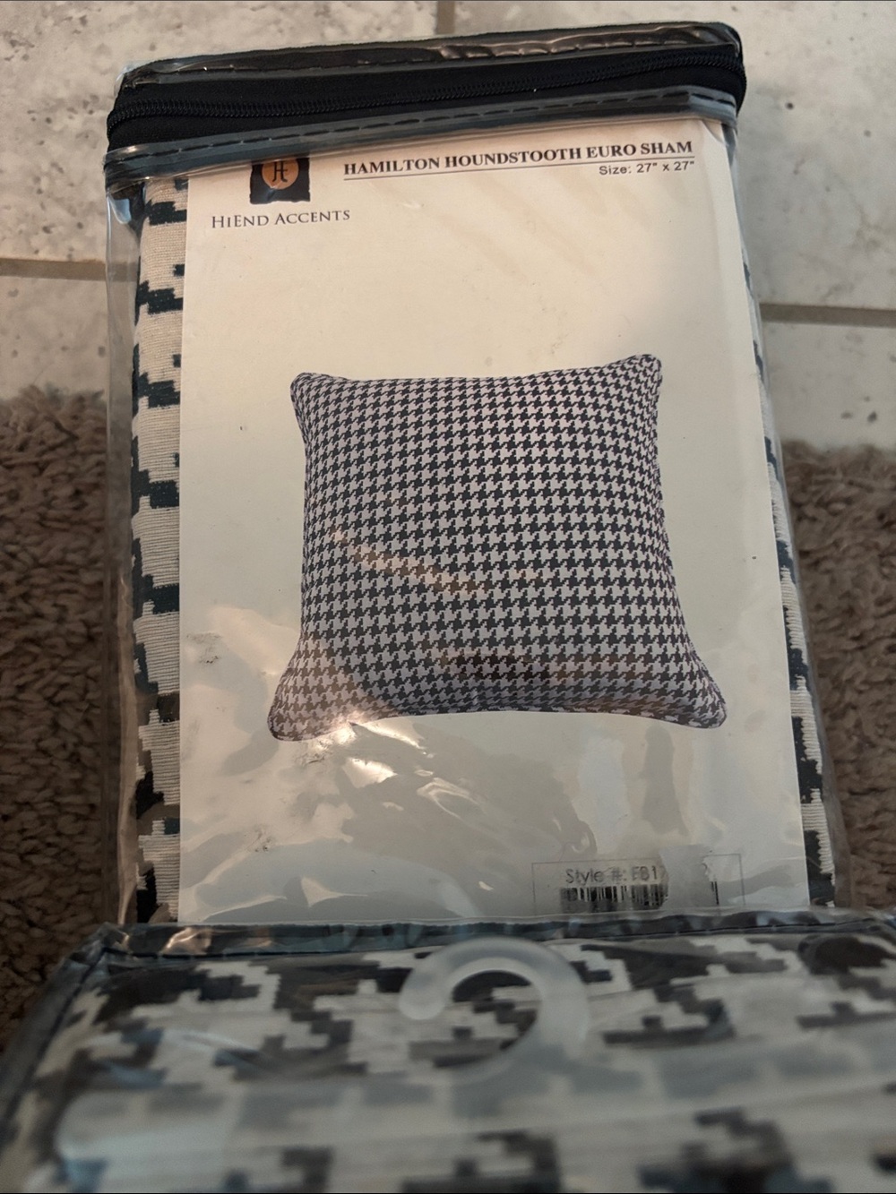 Hamilton Houndstooth Euro Sham - Black and White